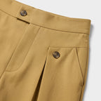 Herren Wide-Leg-Hose mit Bundfalten – Relaxed Fit — Khaki