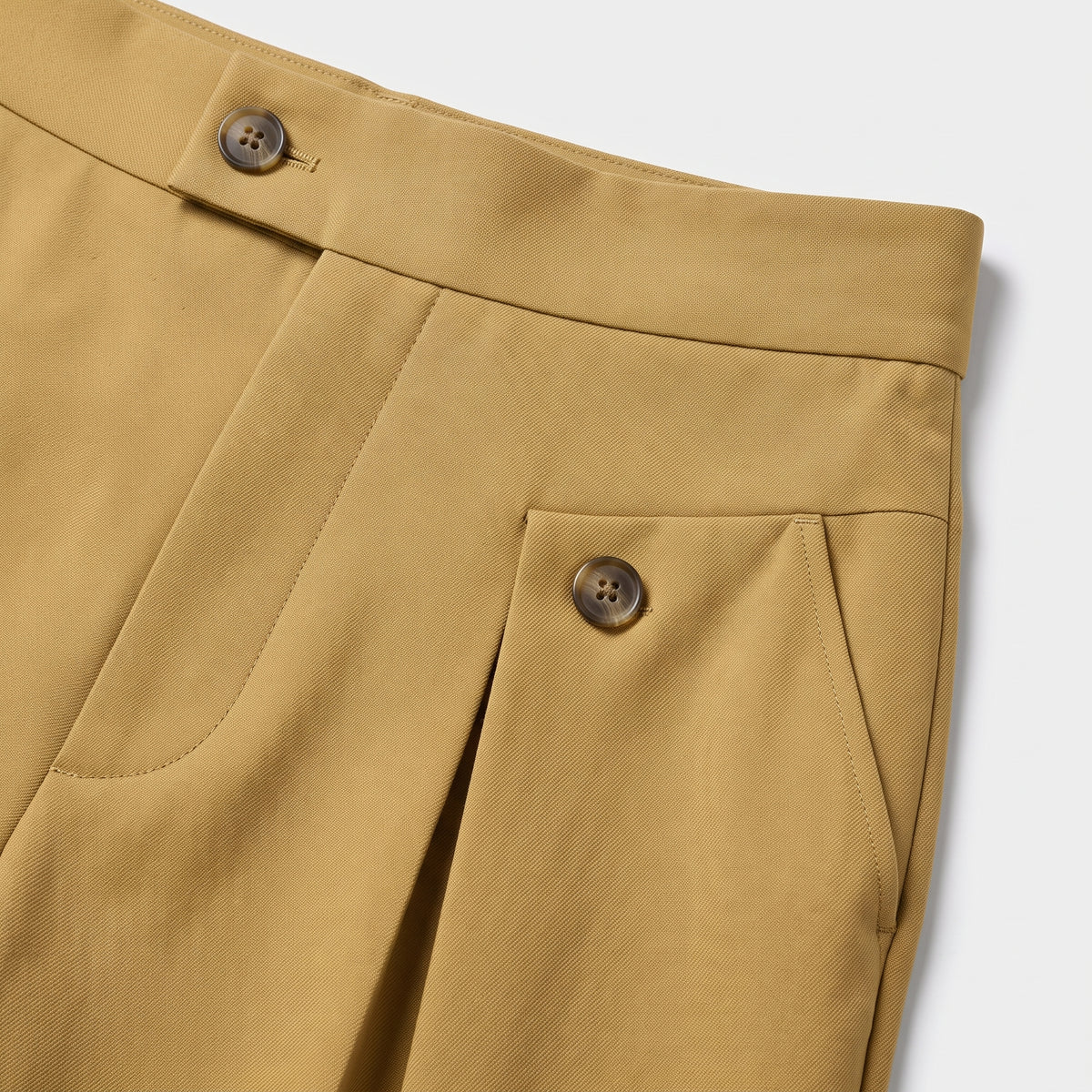 Herren Wide-Leg-Hose mit Bundfalten – Relaxed Fit — Khaki
