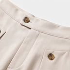 Herren Wide-Leg-Hose mit Bundfalten – Relaxed Fit — Beige
