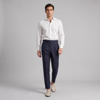 Herren Bundfaltenhose mit geradem Bein – Regular Fit — Marineblau