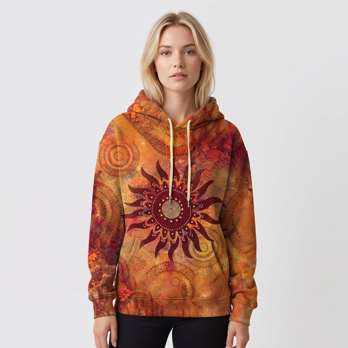 Damen Hoodie mit Sunburst-Print – Relaxed Fit