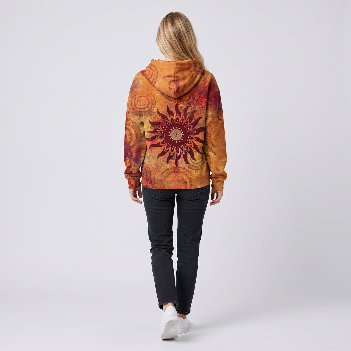 Damen Hoodie mit Sunburst-Print – Relaxed Fit