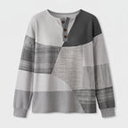 Damen Strickpullover mit Colorblock-Muster – Relaxed Fit — Grau