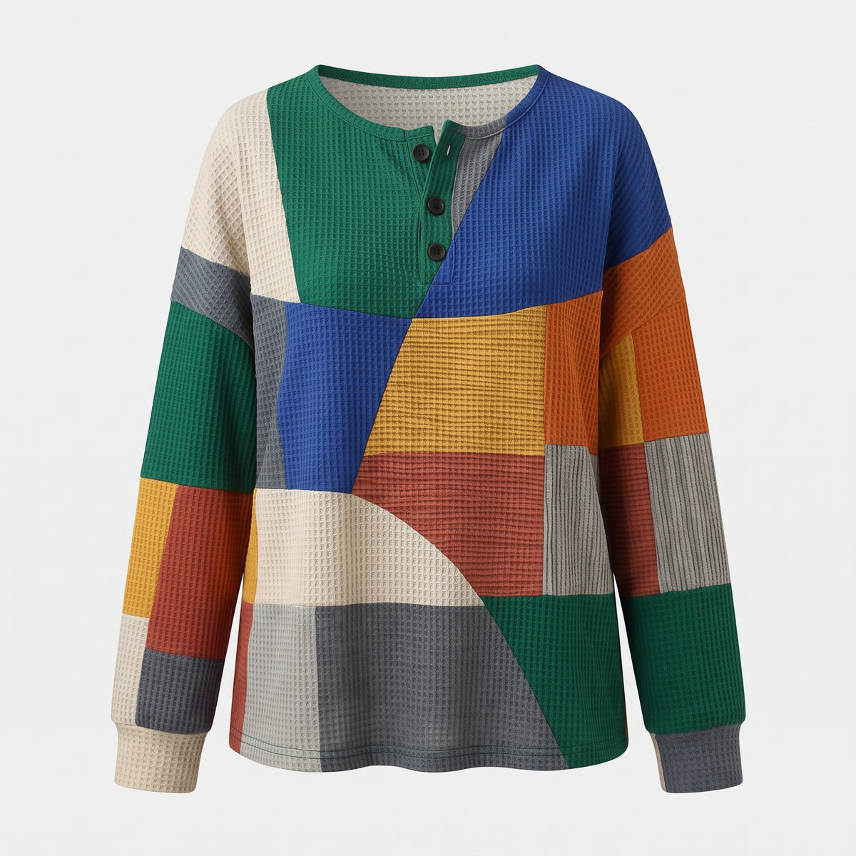 Damen Strickpullover mit Colorblock-Muster – Relaxed Fit — Multicolor