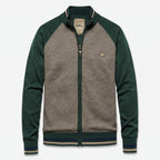 Herren Strickjacke mit Reißverschluss und Stehkragen – Slim Fit — Grün