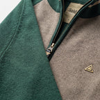 Herren Strickjacke mit Reißverschluss und Stehkragen – Slim Fit — Grün