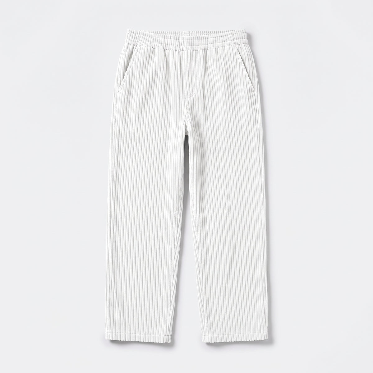 Herren Cordhose mit Kordelzug – Relaxed Fit — Weiß