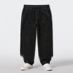 Herren Cordhose mit Kordelzug – Relaxed Fit — Schwarz