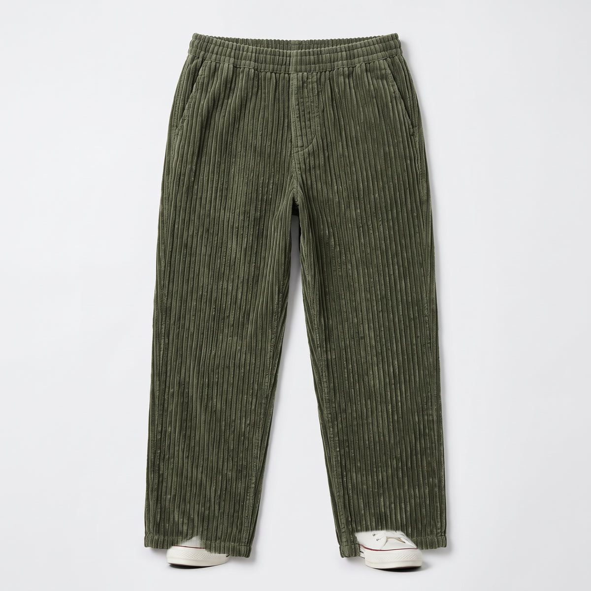 Herren Cordhose mit Kordelzug – Relaxed Fit — Grün