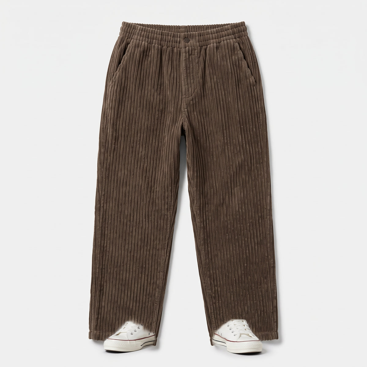 Herren Cordhose mit Kordelzug – Relaxed Fit — Braun