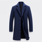 Herren Wintermantel mit Reverskragen – Regular Fit — Marineblau
