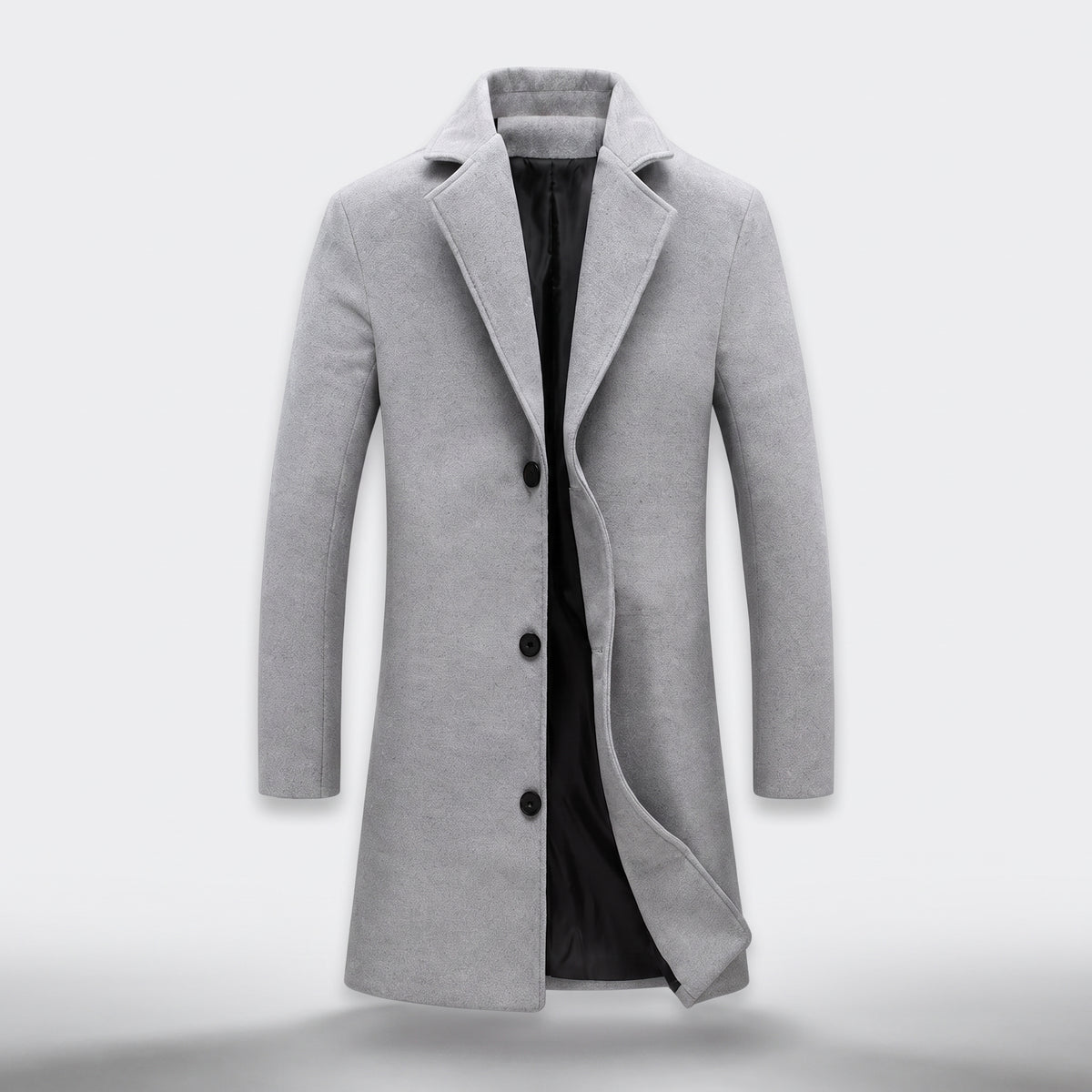 Herren Wintermantel mit Reverskragen – Regular Fit — Grau