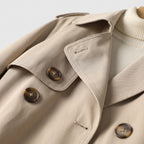 Damen Zweireihiger Trenchcoat mit Reverskragen – Regular Fit — Khaki