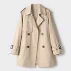 Damen Zweireihiger Trenchcoat mit Reverskragen – Regular Fit — Khaki