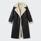 Damen Winter-Trenchcoat mit Teddyfutter – Regular Fit — Schwarz