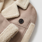 Damen Winter-Trenchcoat mit Teddyfutter – Regular Fit — Beige