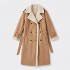 Damen Winter-Trenchcoat mit Teddyfutter – Regular Fit — Khaki