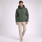 Herren Windbreaker mit Kapuze und Reißverschluss – Regular Fit — Armeegrün