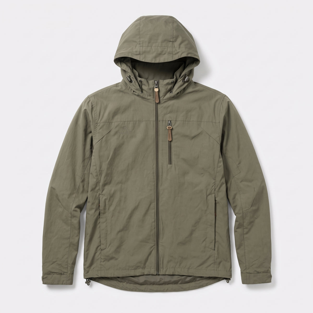 Herren Windbreaker mit Kapuze und Reißverschluss – Regular Fit — Salbei