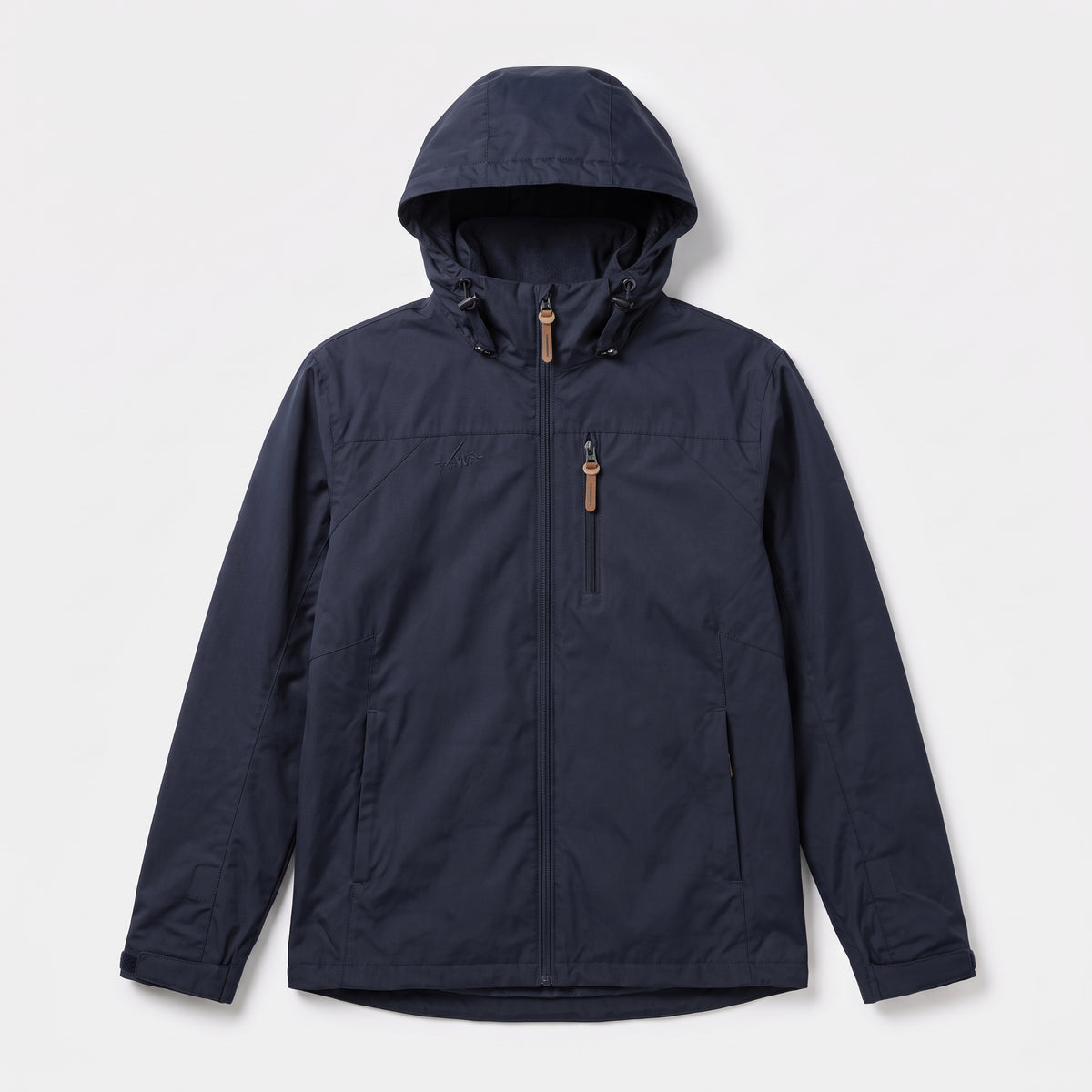 Herren Windbreaker mit Kapuze und Reißverschluss – Regular Fit — Marineblau