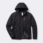 Herren Windbreaker mit Kapuze und Reißverschluss – Regular Fit — Schwarz