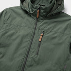 Herren Windbreaker mit Kapuze und Reißverschluss – Regular Fit — Armeegrün
