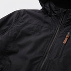 Herren Windbreaker mit Kapuze und Reißverschluss – Regular Fit — Schwarz