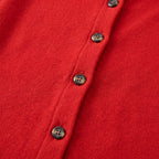 Damen Woll-Strickjacke mit Polokragen – Regular Fit — Rot