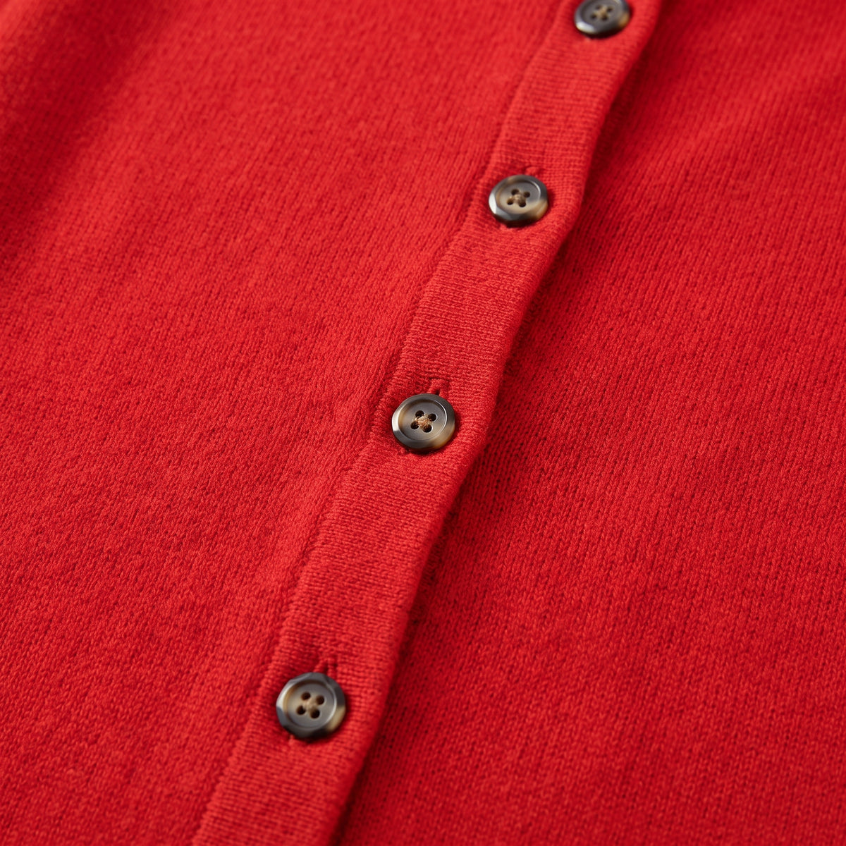 Damen Woll-Strickjacke mit Polokragen – Regular Fit — Rot