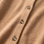 Damen Woll-Strickjacke mit Polokragen – Regular Fit — Gold-Kamel