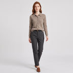 Damen Woll-Strickjacke mit Polokragen – Regular Fit — Kamel