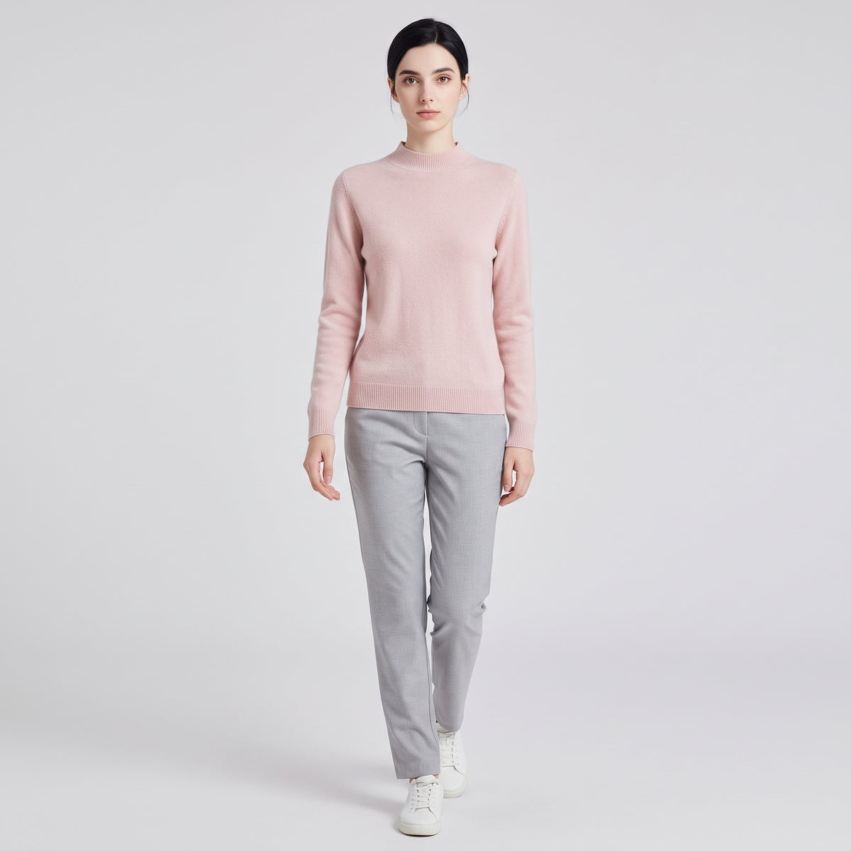 Damen Woll-Rollkragenpullover aus Feinstrick – Slim Fit — Pink