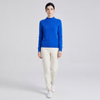 Damen Woll-Rollkragenpullover aus Feinstrick – Slim Fit — Blau