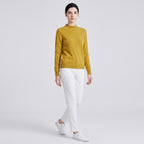 Damen Woll-Rollkragenpullover aus Feinstrick – Slim Fit — Senfgelb