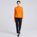 Damen Woll-Rollkragenpullover aus Feinstrick – Slim Fit — Orange
