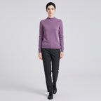 Damen Woll-Rollkragenpullover aus Feinstrick – Slim Fit — Lila