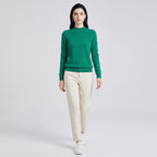 Damen Woll-Rollkragenpullover aus Feinstrick – Slim Fit — Türkis