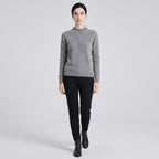 Damen Woll-Rollkragenpullover aus Feinstrick – Slim Fit — Grau