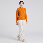 Damen Woll-Rollkragenpullover aus Feinstrick – Slim Fit — Kürbisorange