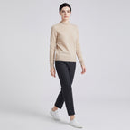 Damen Woll-Rollkragenpullover aus Feinstrick – Slim Fit — Beige