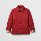 Damen Rauten-Steppjacke mit Knopfleiste – Regular Fit — Rot