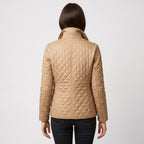 Damen Rauten-Steppjacke mit Knopfleiste – Regular Fit — Khaki