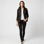 Damen Rauten-Steppjacke mit Knopfleiste – Regular Fit — Schwarz