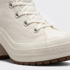 Damen High-Top-Sneaker mit Plateau und Blockabsatz — Weiß