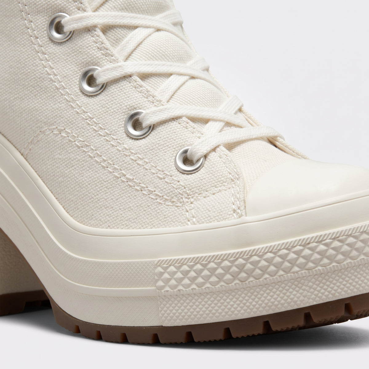 Damen High-Top-Sneaker mit Plateau und Blockabsatz — Weiß