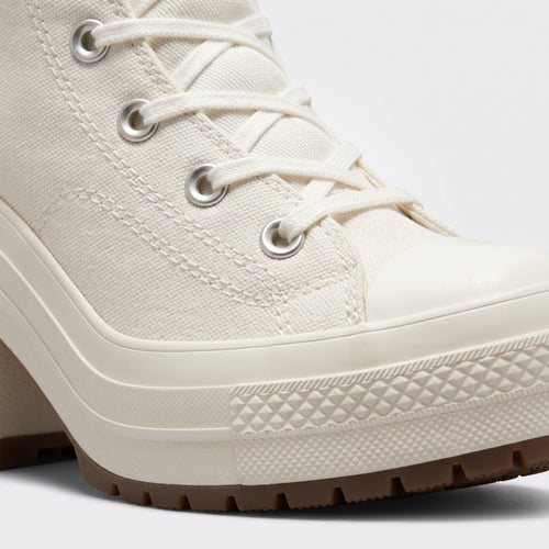 Damen High-Top-Sneaker mit Plateau und Blockabsatz — Weiß