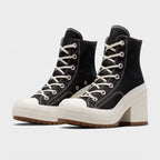 Damen High-Top-Sneaker mit Plateau und Blockabsatz — Schwarz
