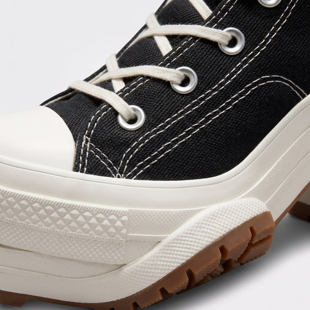 Damen High-Top-Sneaker mit Plateau und Blockabsatz — Schwarz