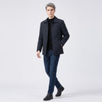 Herren Rauten-Steppjacke mit Umlegekragen – Regular Fit — Blau