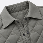 Herren Rauten-Steppjacke mit Umlegekragen – Regular Fit — Khaki